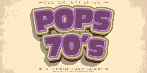 Retro sticker text effect, editable 70s and 80s text style