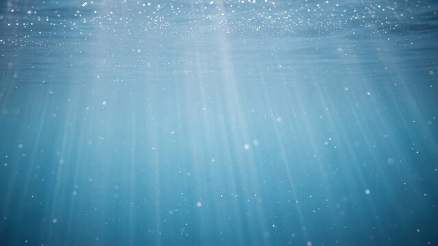 Sun Rays Penetrating Underwater Blue Scene