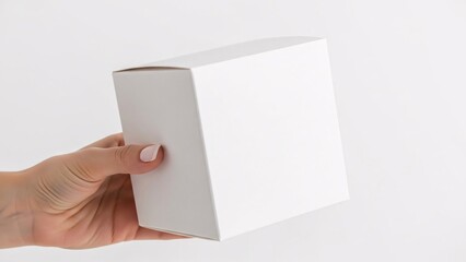 A hand holding a white rectangular object