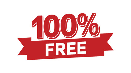 Bold red banner announces a special offer of 100% free.