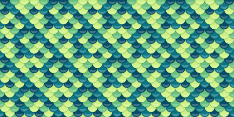 Seamless teal and lime green fish scale pattern.  Perfect for textile design, website backgrounds, or vibrant, natureinspired projects.  Evokes feelings of serenity and underwater beauty.