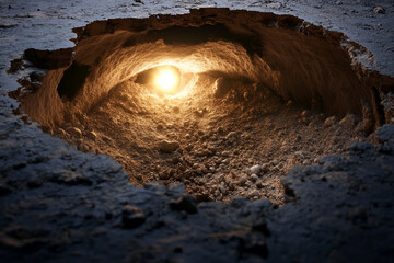 Luminous wormhole forms at the edge of a cosmic collision revealing otherworldly depths