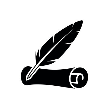 Quill pen and scroll icon representing ancient writing and literature.