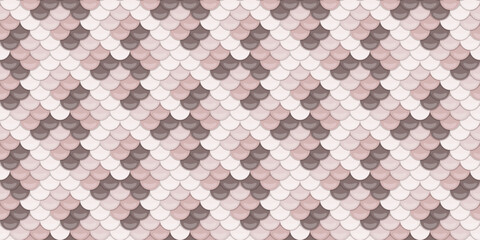 Fototapeta premium Elegant, seamless pattern of overlapping scales in soft pink and brown hues. Perfect for textile design, wallpaper, or website backgrounds. Creates a luxurious, subtle, and textured effect.