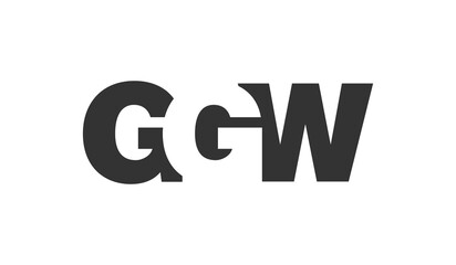 GGW logo design. Initial letter G G W bold font style for tech startups, consulting, corporate branding. Creative company name, headlines typography identity, trendy logotype.