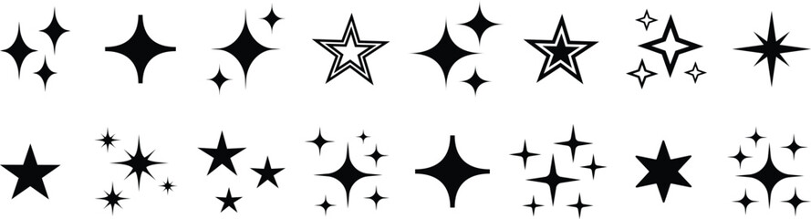 Star icon set. Sparkle Icons set. Shine sparkle icon. Vector blink star for logo, sparkle clipart