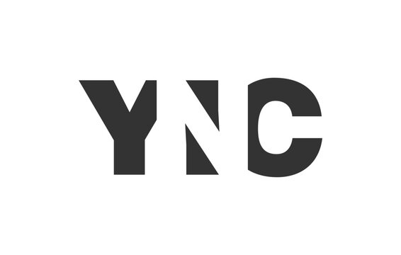 YNC logo design. Initial letter Y N C bold font style for tech startups, consulting, corporate branding. Creative company name, headlines typography identity, trendy logotype.
