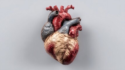 Anatomical human heart model illustrating cardiology concepts