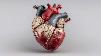 Anatomical heart model illustrating human circulatory system