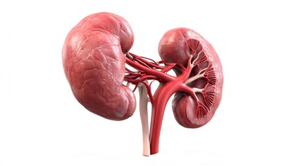 Human kidneys organ anatomy illustration on white background