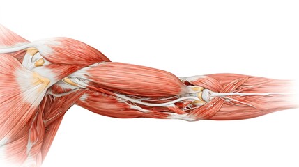Human arm anatomy showing muscles and bones