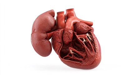 Human heart and kidney anatomy system illustration