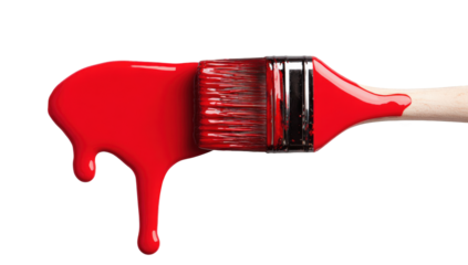 Paintbrush dripping red paint