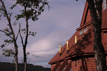 Kiruna, Sweden &ndash; August 19, 2025: The historic wooden Kiruna Church is being relocated to a new site as part of the urban transformation project. The church, originally built in 1912	