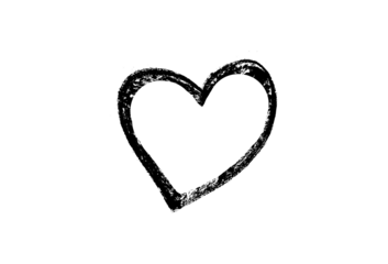 Hand drawn heart, black and white draft sketch isolated on white background. Vintage vector etching illustration.