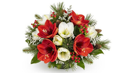 Minimalist winter bouquet in glass vase