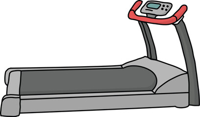 Modern treadmill for home gym fitness and cardio workout illustration