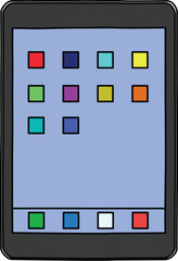 vertical digital tablet with blank white screen mockup isolated on white background