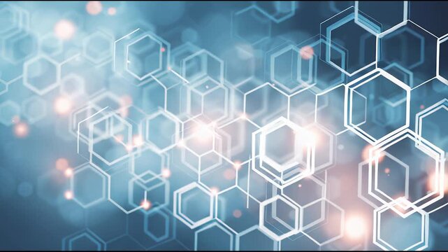 Colorful Hexagon Patterns Move and Change in a Digital Space With Lights and Soft Colors During a Creative Design Process