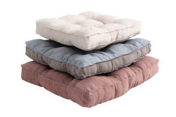 Square floor cushions isolated on transparent background