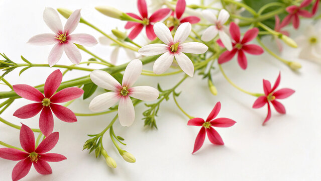 Creeping flower Rangoon Creeper on white background