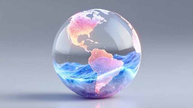 glass globe on a red background