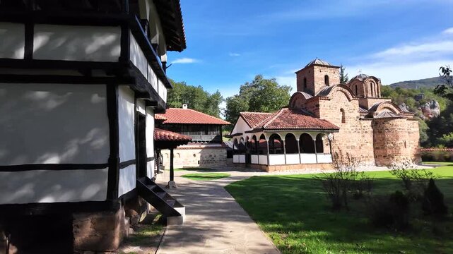 Amazing view of Medieval Poganovo Monastery of St. John Theologian, Serbia
