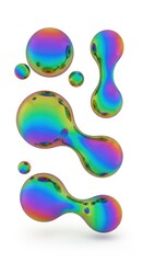 Chromatic Spheres and Fluidic Forms: Abstract Iridescence on a Seamless White Void