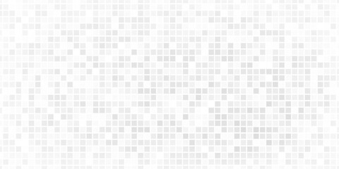 Abstract light background of small squares or pixels in white and gray colors.