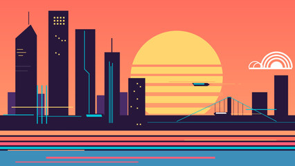 abstract city skyline