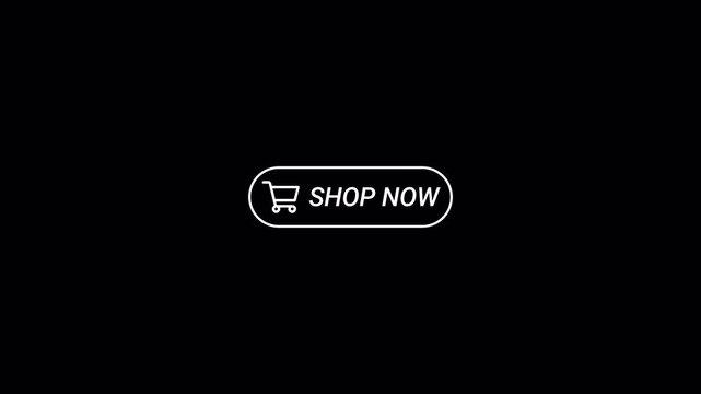 Shop now button with shopping cart icon on a transparent background. Shop now button invites immediate browsing. Button design encourages quick shopping. Shop icon supports online purchase.