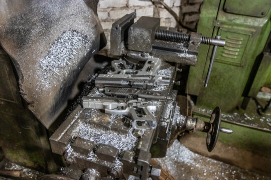 Semi finished guns in an arms factory in Peshawar, Pakistan