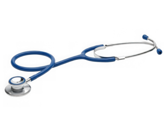 Blue stethoscope isolated on transparent background