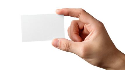 White card in extended hand Transparent background, PNG file