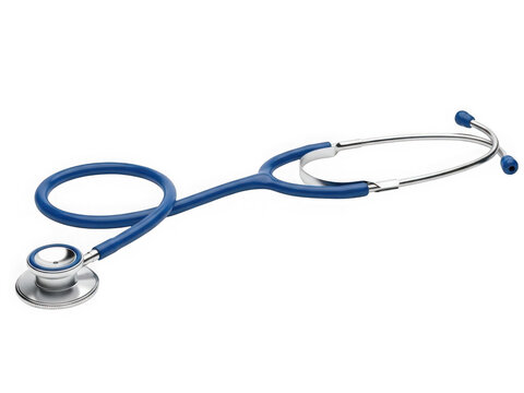 Blue stethoscope isolated on transparent background