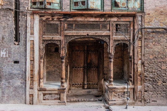 Detail of Sethi House in the old town of Peshawar, Pakistan