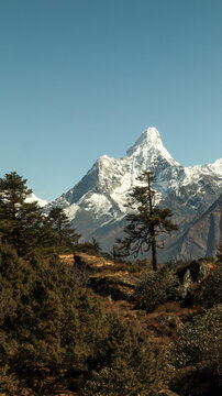 Mountain range in the Himalayas, Nepal.
