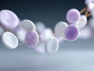 Network connection with orbiting pastel spheres abstract