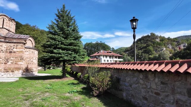 Amazing view of Medieval Poganovo Monastery of St. John Theologian, Serbia