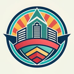 urban skyline circular logo design