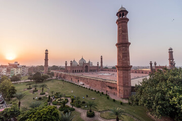 Badshahi Mosque in Lahore in the evening, Pakistan