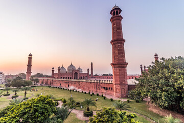 Badshahi Mosque in Lahore in the evening, Pakistan