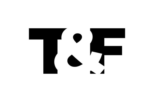 TF logo design in bold style. Black white identity symbol. Modern typography emblem. Corporate branding icon.