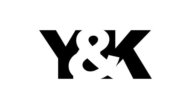 YK logo design in bold style. Black white identity symbol. Modern typography emblem. Corporate branding icon.