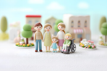 街で支え合う家族と福祉のある幸せな暮らし（3D）まみおデザイン暮らしシリーズ
