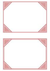 アルバムやカードのデザイン・アンティークな四隅飾りのフォトフレーム・くすみピンクの飾り枠セット