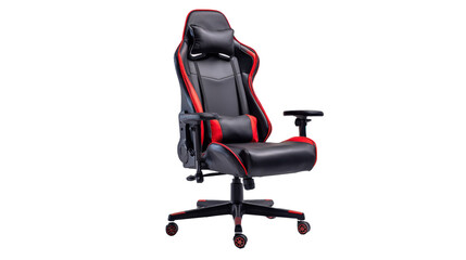 Ultra-slim gaming seat with AI headrestTransparent background, PNG file