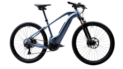 Ultra-light e-bike metallic finishTransparent background, PNG file