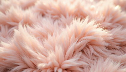 Soft, fluffy texture in pastel pink, resembling delicate fur, creating a cozy visual