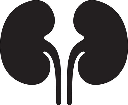 Black silhouette icon representing human kidneys